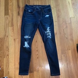 American Eagle super stretch skinny ripped jeans